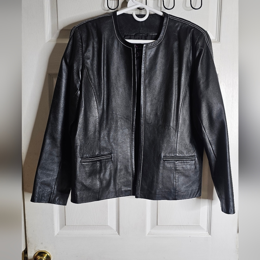 Vintage Vakko Lamb Leather Blazer Size XL
